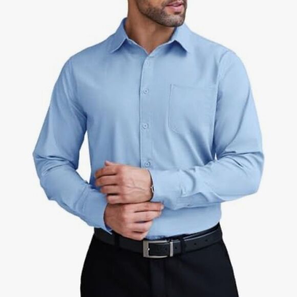 Classic Sky Blue Men's Dress Shirt - Picture 1 of 10